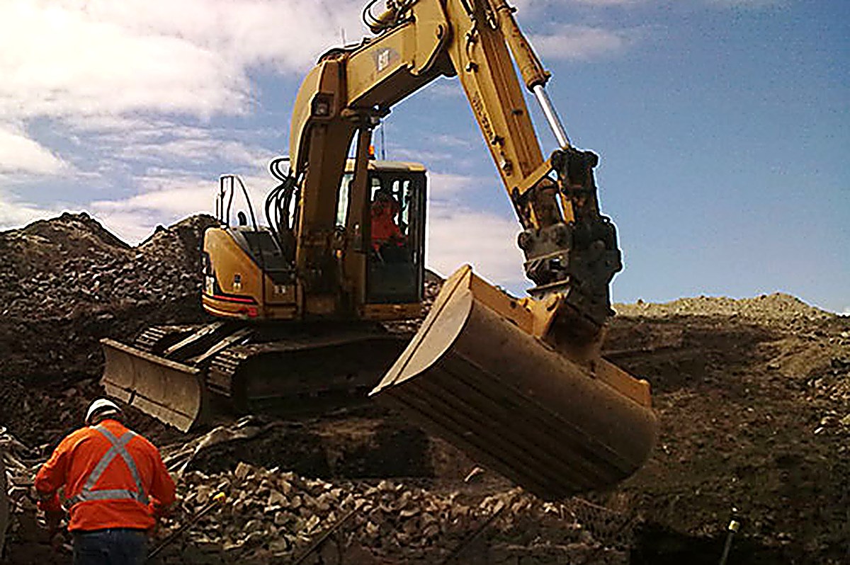 Kooragang Island gabion rock placement